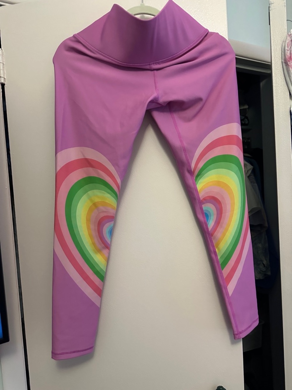 ' Purple Rainbow Heart Active Leggings